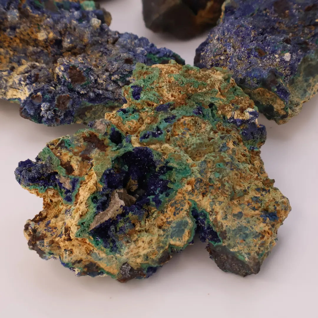 Azurite with Malachite